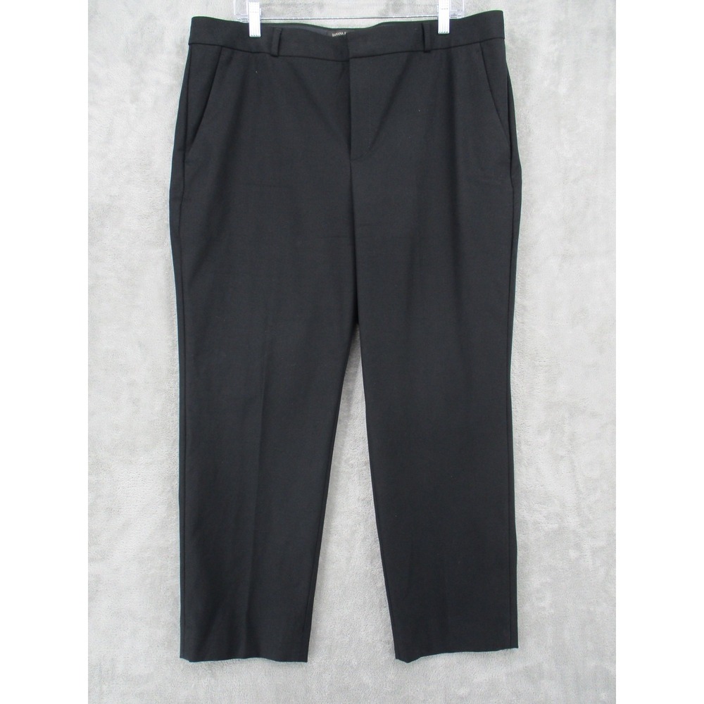 Banana Republic Pants 16 Black Stretch Career Office Work Trouser Minimalist - Picture 1 of 9